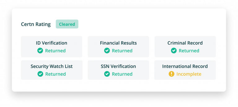 Certn Credit check sample snippet