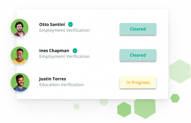 Employment and education verification dashboard illustration