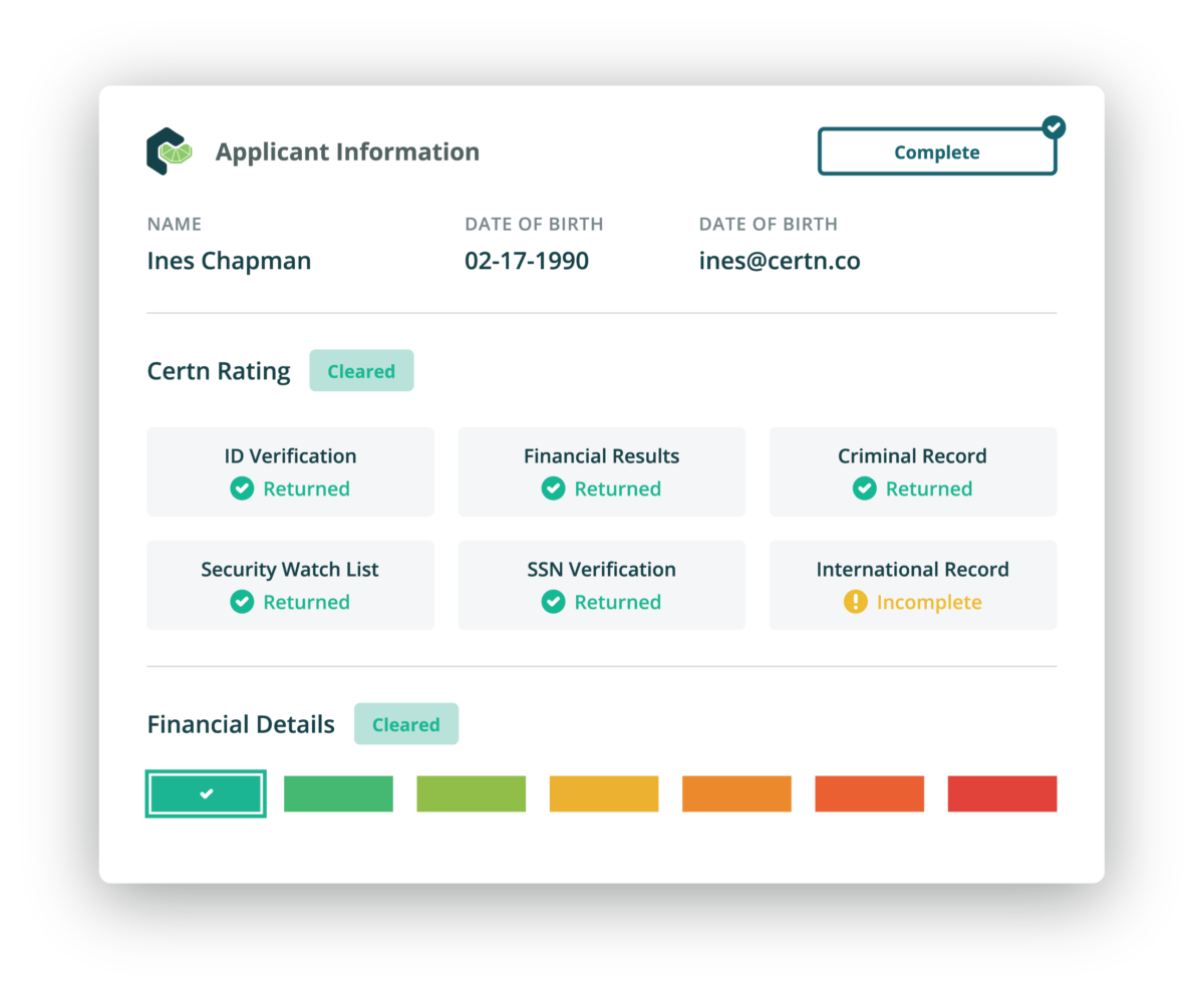 Certn Sample Applicant Information